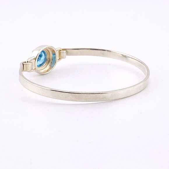 BOMA Topaz Sterling Silver Minimalist Cuff Bracelet Bangle Signed 6.5 In ca1990s - Picture 3 of 7